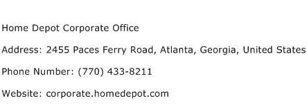 home depot corporate office mailing address